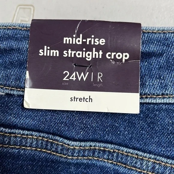 AVA & Viv mid rise, slim straight, crop stretch, denim jeans - Picture 3 of 5